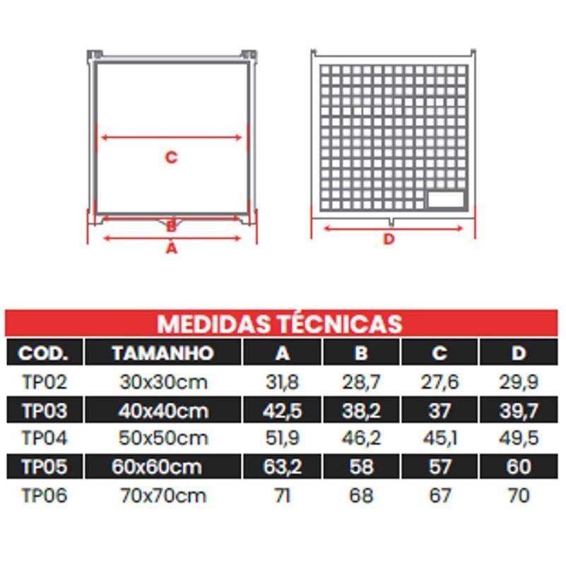 Tampão Articulado S Rebaixo Passagem Inspeção Branco 50x50cm - 4