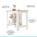 Ver imagem 4 de Bancada de Cozinha 103x92x68cm Mdp Branco 0746 Menu Móveis