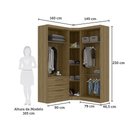 Ver imagem 3 de Guarda Roupas Modulado de Canto Diagonal 3 Peças com 5 Portas e 4 Gavetas Paris Luciane Móveis