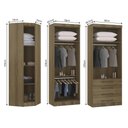 Ver imagem 4 de Guarda Roupas Modulado de Canto Diagonal 3 Peças com 5 Portas e 4 Gavetas Paris Luciane Móveis