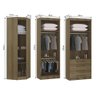 Guarda Roupas Modulado de Canto Diagonal 3 Peças com 5 Portas e 4 Gavetas Paris Luciane Móveis - 4