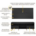 Ver imagem 3 de Rack Retrô com Painel e Suporte para TV até 65" Multimóveis Flórida FG3134 Preto/Natural