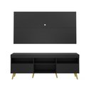 Ver imagem 7 de Rack Retrô com Painel e Suporte para TV até 65" Multimóveis Flórida FG3134 Preto/Natural