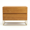 Ver imagem 5 de Kit 2 Mesa de Cabeceira Eros 60x37cm Base Dourado Mesinha Apoio Quarto Escritório Moderno:naturale