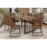 Conjunto Mesa Atlanta 1,70x0,80 - 6 Cadeiras Olimpia Preto Fosco com Assento Marrom - 1