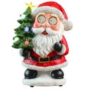 Ver imagem 1 de Papai Noel Arvore Natal Natalino Som Led Decoraçao Mesa Estante Prateleira Hall Entrada Recepçao Fim