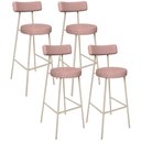 Ver imagem 1 de Kit 04 Banquetas Alta Bar Cozinha Sala de Jantar Aço Milão Arena L02 Linho Rosa - Lyam Decor