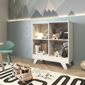 Livreiro Retrô em MDF 4 Nichos 