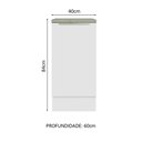 Ver imagem 3 de Balcão 40 cm 1 Porta Branco/Branco Veludo Lux Madesa