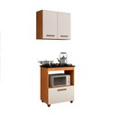 Ver imagem 1 de Kit Cozinha Balcão 5 Bocas Salvia Mais Armário Aéreo 2 Pt Nature Off White