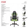 Cadeira Gamer Encosto Articulável Marvel Hulk Futura Import - 3