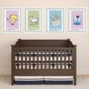 Ver imagem 1 de Kit 4 Quadros Quarto Infantil Pequeno Príncipe 33x24cm - com Vidro:moldura Branca