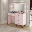Ver imagem 2 de Penteadeira Camarim Lolla com Espelho e 5 Gavetas Rosê