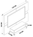 Ver imagem 6 de Painel P/ Tv Ate 50 Polegadas Sala Mark Potenza Off White C/ Freijó