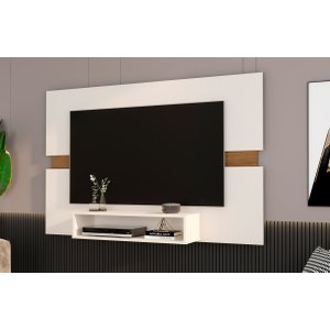 Painel P/ Tv Ate 50 Polegadas Sala Mark Potenza Off White C/ Freijó