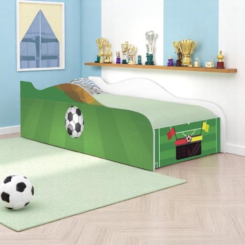 Cama Carro Solteiro Joy Campo de Futebol Solteiro com Colchão