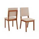 Ver imagem 5 de Conjunto: Mesa de Cozinha Celeste Tampo Madeirado C/ Vidro Redondo 103x103cm e 4 Cadeiras Talia