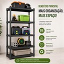 Ver imagem 5 de Estante Plastica 5 Prateleiras Grande Reforcada Organizadora Garagem Lavanderia Deposito Escritorio