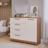 Cômoda Panan Malu com 4 Gavetas e 1 Porta - Cinamomo/off White - 3