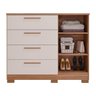 Cômoda Panan Malu com 4 Gavetas e 1 Porta - Cinamomo/off White - 2