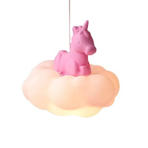 Luminária Abajur De Mesa Pendente Nuvem Unicórnio Usare