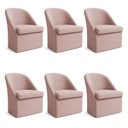 Ver imagem 1 de Kit 6 Poltronas Decorativas Malli Boucle - Pallazio Cor:Rosa