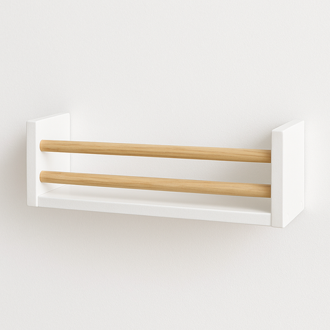 Prateleira de Mdf  Branca com detalhe em Pinus - Dulce 30 Cm