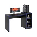 Ver imagem 1 de Mesa Escrivaninha Gamer Zetra para Computador ou Notebook Azul Preto