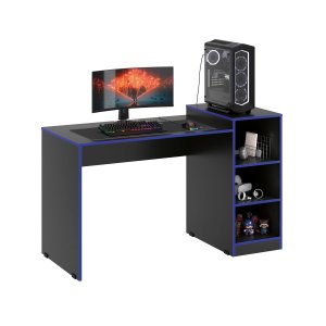 Mesa Escrivaninha Gamer Zetra para Computador ou Notebook Azul Preto