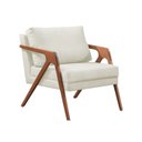 Ver imagem 2 de Kit 2 Poltronas Decorativa Mona Luxo Linho Cru Base Madeira Maciça