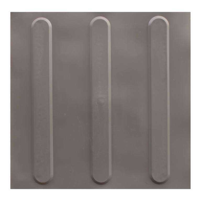 KIT 10 PÇS PISO TÁTIL PVC 25x25 DIRECIONAL CINZA