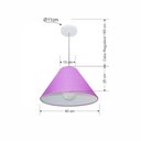 Ver imagem 2 de Lustre Pendente Cone Vivare Md-4078 Cúpula em Tecido 25/40x15cm - Bivolt Lilás 127/220v