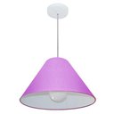 Ver imagem 1 de Lustre Pendente Cone Vivare Md-4078 Cúpula em Tecido 25/40x15cm - Bivolt Lilás 127/220v