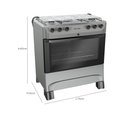 Ver imagem 2 de Fogão Mueller 5 Bocas MFI5BB Automático Mesa de Inox Forno 81,6 Litros
