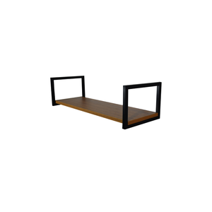 Nicho Simples 60x20 Metalon Preto/ Amadeirado Claro Design Industrial 01