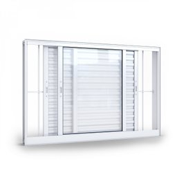 Janela de Alumínio Veneziana 100x150cm 3 Folhas com Grade Lucasa Alumínios  - 2