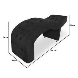 Maca Estética Salão Beleza Clínica Veludo Escada Taís Preto - 4