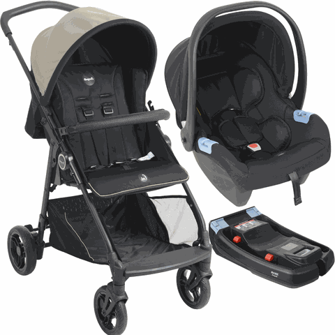 Carrinho de Bebe com Bebe Conforto e Base Burigotto Lui Sand