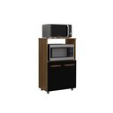 Ver imagem 2 de Amário Multiuso Tais 60cm 2 Portas 1 Nicho para Microondas - Savana/preto Móblis