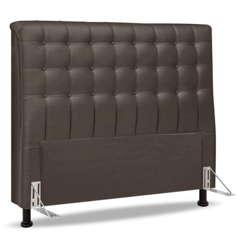 Cabeceira Cama Box Casal Queen Size Ciara 160cm Botonê com Frame Linho Cacau - Abmaza