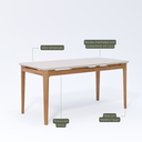 Ver imagem 4 de Mesa de Jantar Baobá 1,60m em Madeira Tauari com Vidro Off White