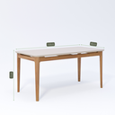 Ver imagem 3 de Mesa de Jantar Baobá 1,60m em Madeira Tauari com Vidro Off White