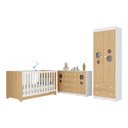Ver imagem 2 de Quarto de Bebê Completo com Berço Americano 3 em 1 Sonho Multimóveis Mp4627 Branco/madeirado