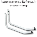 Ver imagem 4 de Quatro Suportes Gancho Organização Externa de Parede Cadeira Escada Bike Aço Resistente Branco