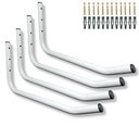 Ver imagem 1 de Quatro Suportes Gancho Organização Externa de Parede Cadeira Escada Bike Aço Resistente Branco