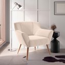 Ver imagem 1 de Poltrona Domus Prime para Sala Linho Bege Framar 82cm 120kg
