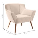 Ver imagem 2 de Poltrona Domus Prime para Sala Linho Bege Framar 82cm 120kg