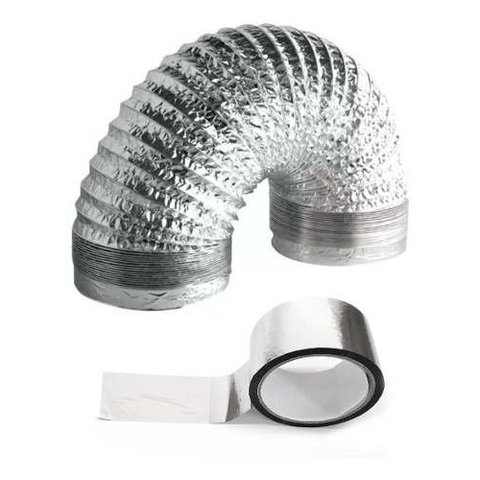 Duto Flexivel Aluminizado 150mm - 10 Metros + Rolo de Fita