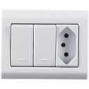 Ver imagem 1 de Caixa de Sobrepor 2 Interr 10A 250V e 1 Tomada 2p+t 10A 250V