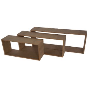 Kit 3 Nichos Retangulares - 60x22, 50x20, 40x18 X 120:cru
